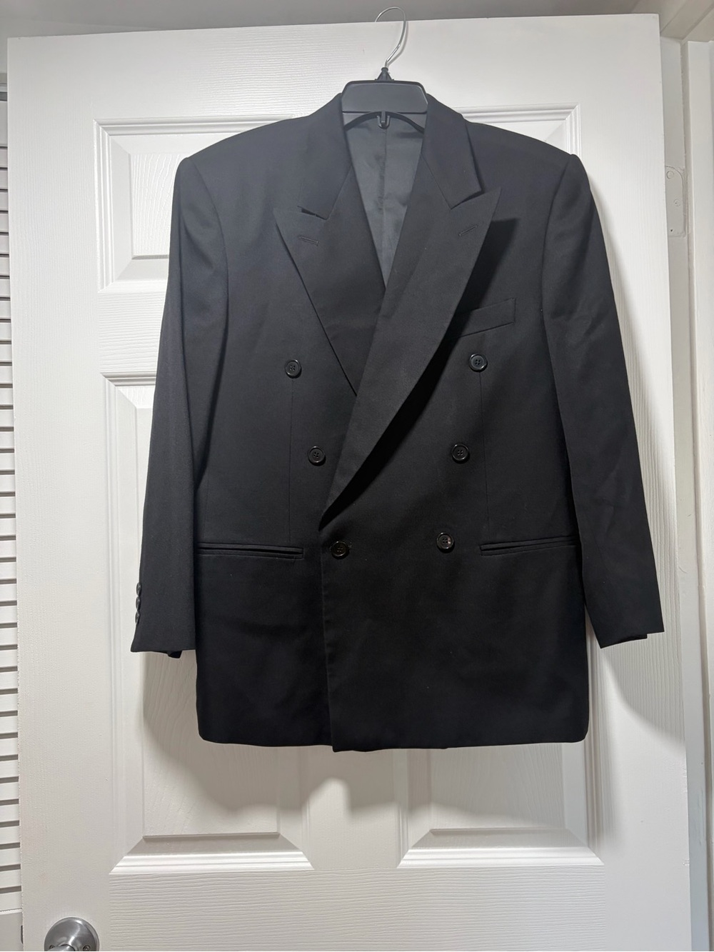 Men's Double-Breasted Black  Blazer